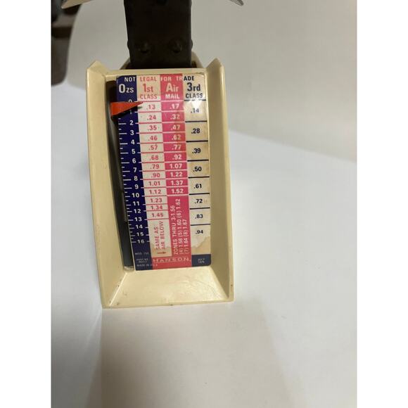 Hanson  Postal Scale 1 Pound Vintage 1975 Model 1546A Platform Dial Rates - Picture 5 of 9